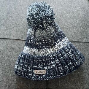 Columbia Blue Pom Pom Beanie Hat
